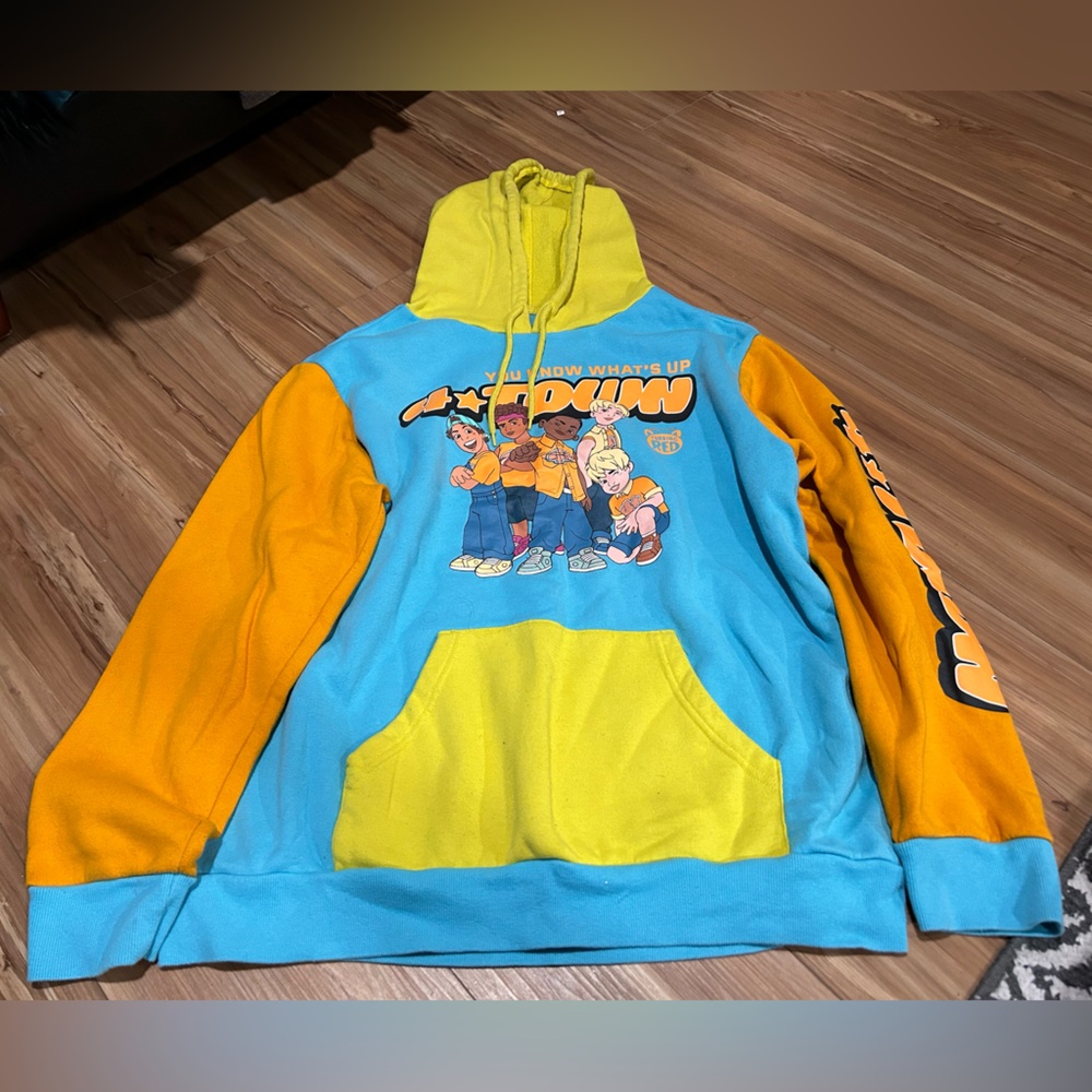 Disney Turning Red 4 Town Boy Band Over Sized Colorblock Hoodie Size XXL